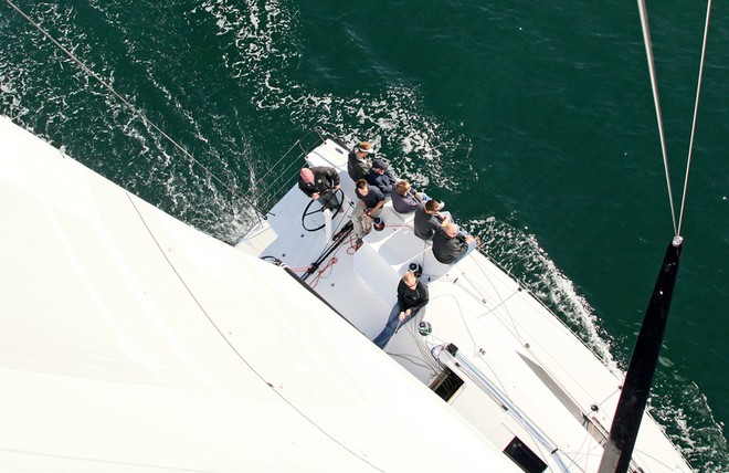 The deck layout viewed from the second spreader - Sydney Yachts GTS43 © Crosbie Lorimer http://www.crosbielorimer.com